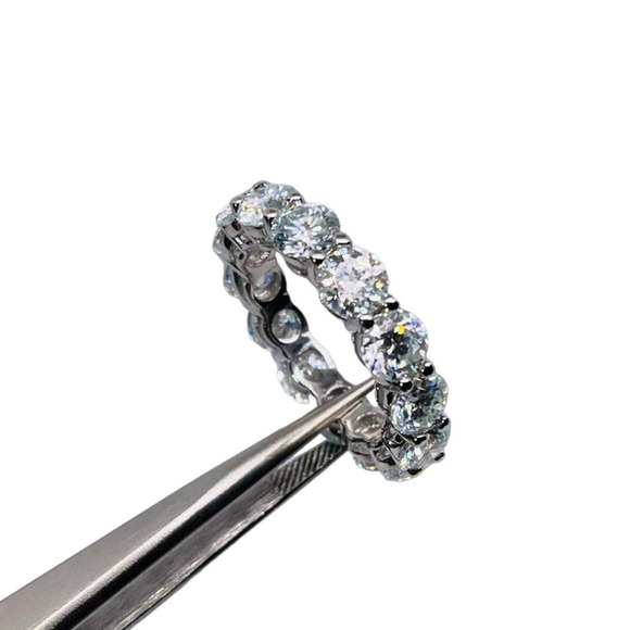 7 Ct Moissanite Diamond Eternity Ring Wedding Anniversary Band 5mm Iced Out - Picture 6 of 12